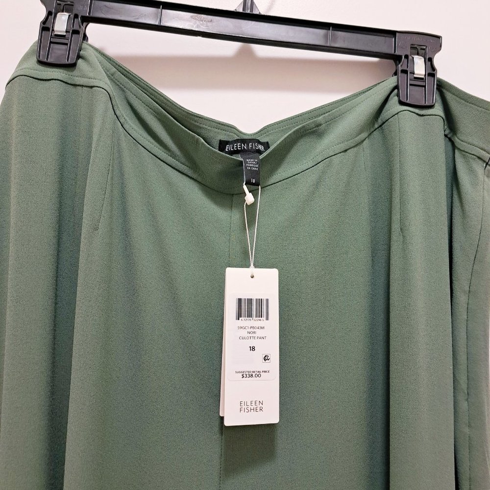 Eileen Fisher Women’s Fluid Silk Crepe Crop Wide Leg Pants Culottes - Picture 7 of 9